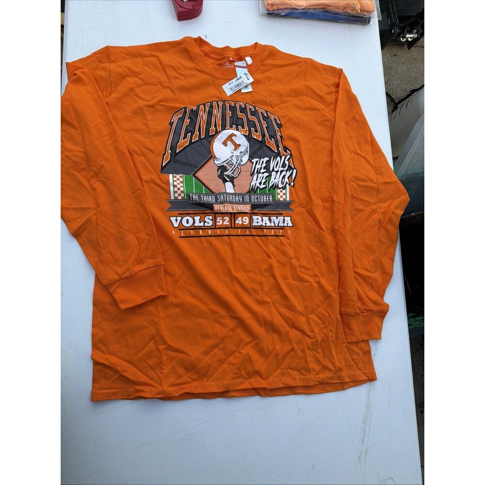 Tennessee Volunteers Long Sleeve T-Shirt XL NWT Vols 52-49 Bama 2022 Orange